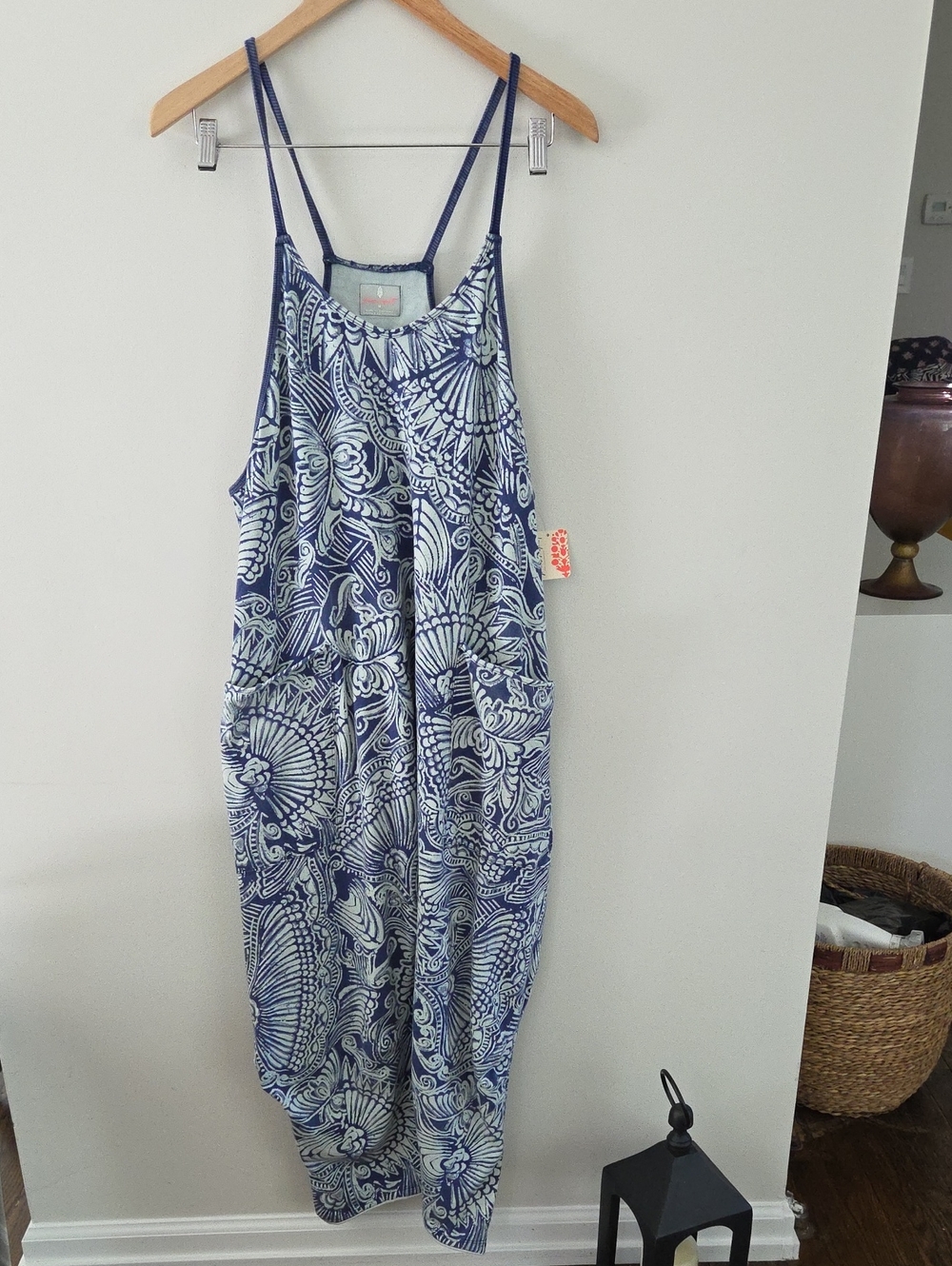 NWT Free People Movement Cotton Hot Shot Jumper Indigo Pattern - Medium